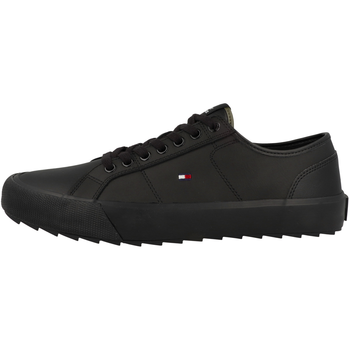 Tommy Hilfiger Core Vulcanized Cleated Leather Sneaker schwarz