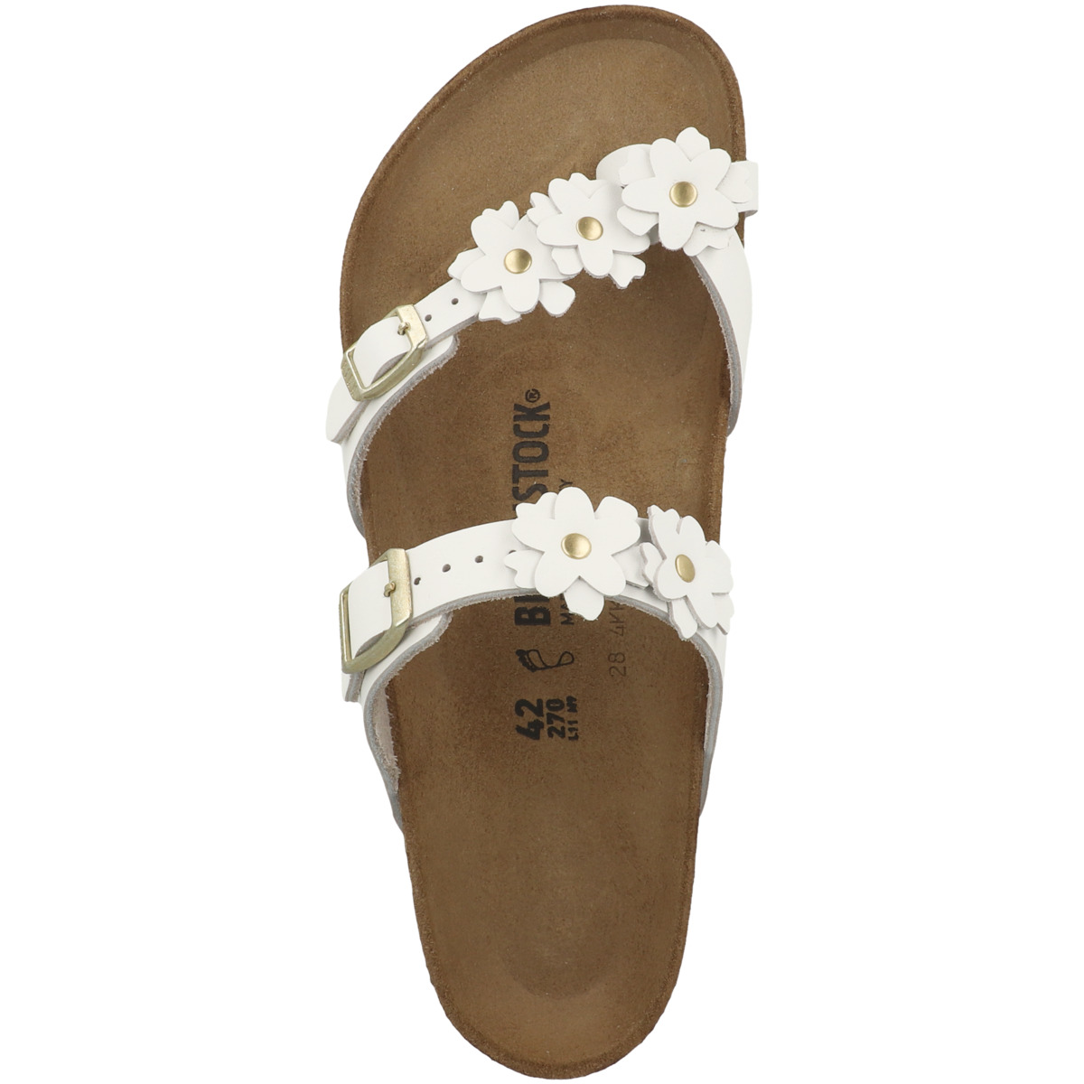 Birkenstock Mayari Flowers Naturleder Sandale normal weiss