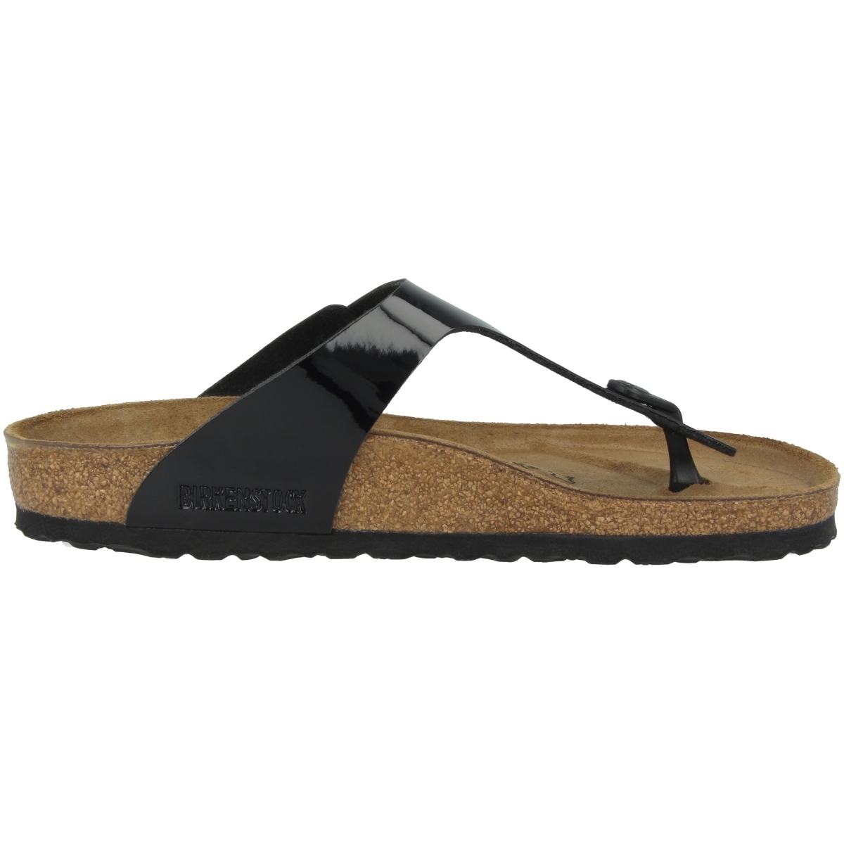 Birkenstock Gizeh Birko-Flor Lack Sandale normal schwarz