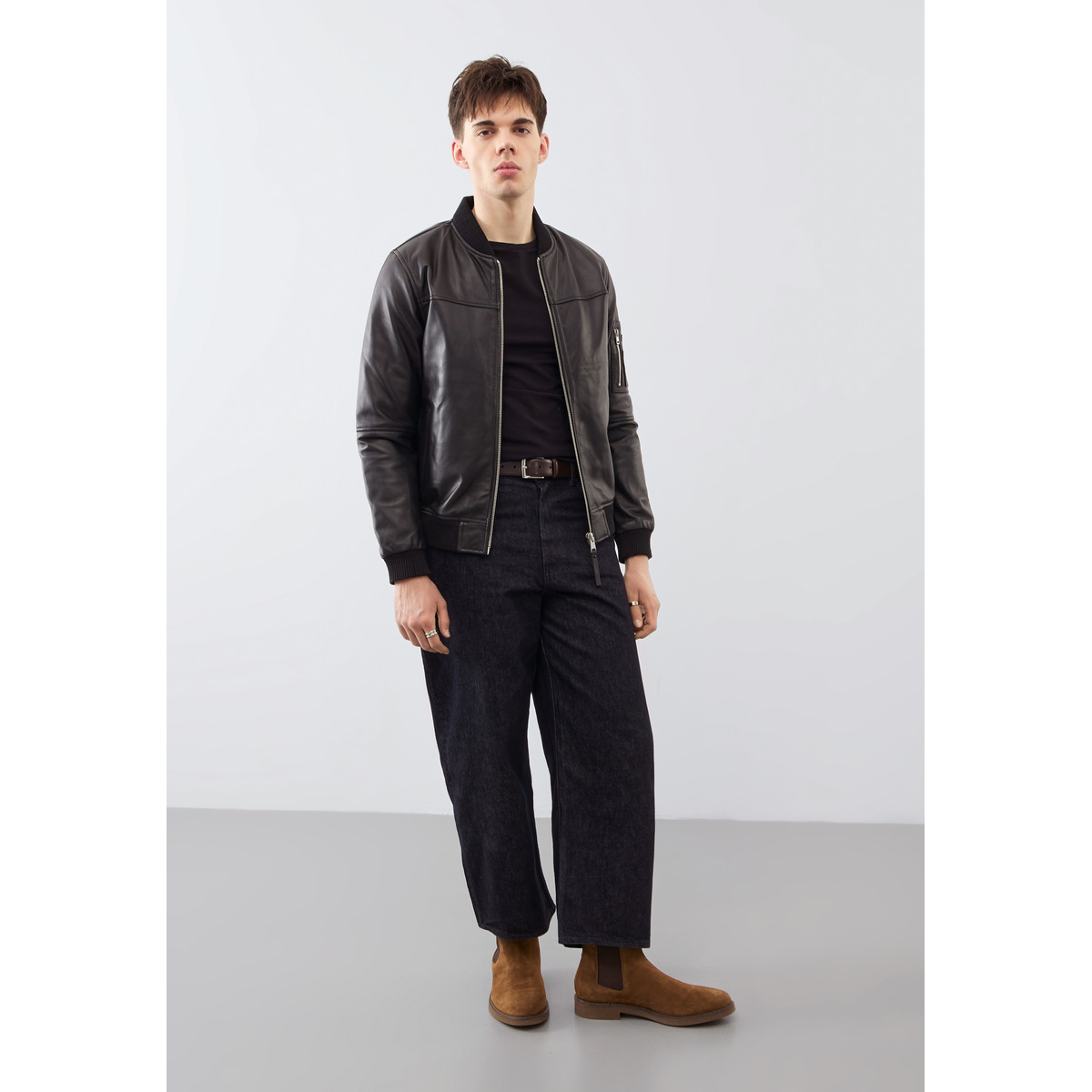 Bolongaro Trevor Ma1 Max Bomber Lederjacke schwarz