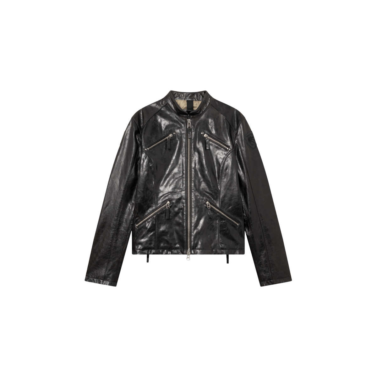 Blauer Libbey Lederjacke schwarz