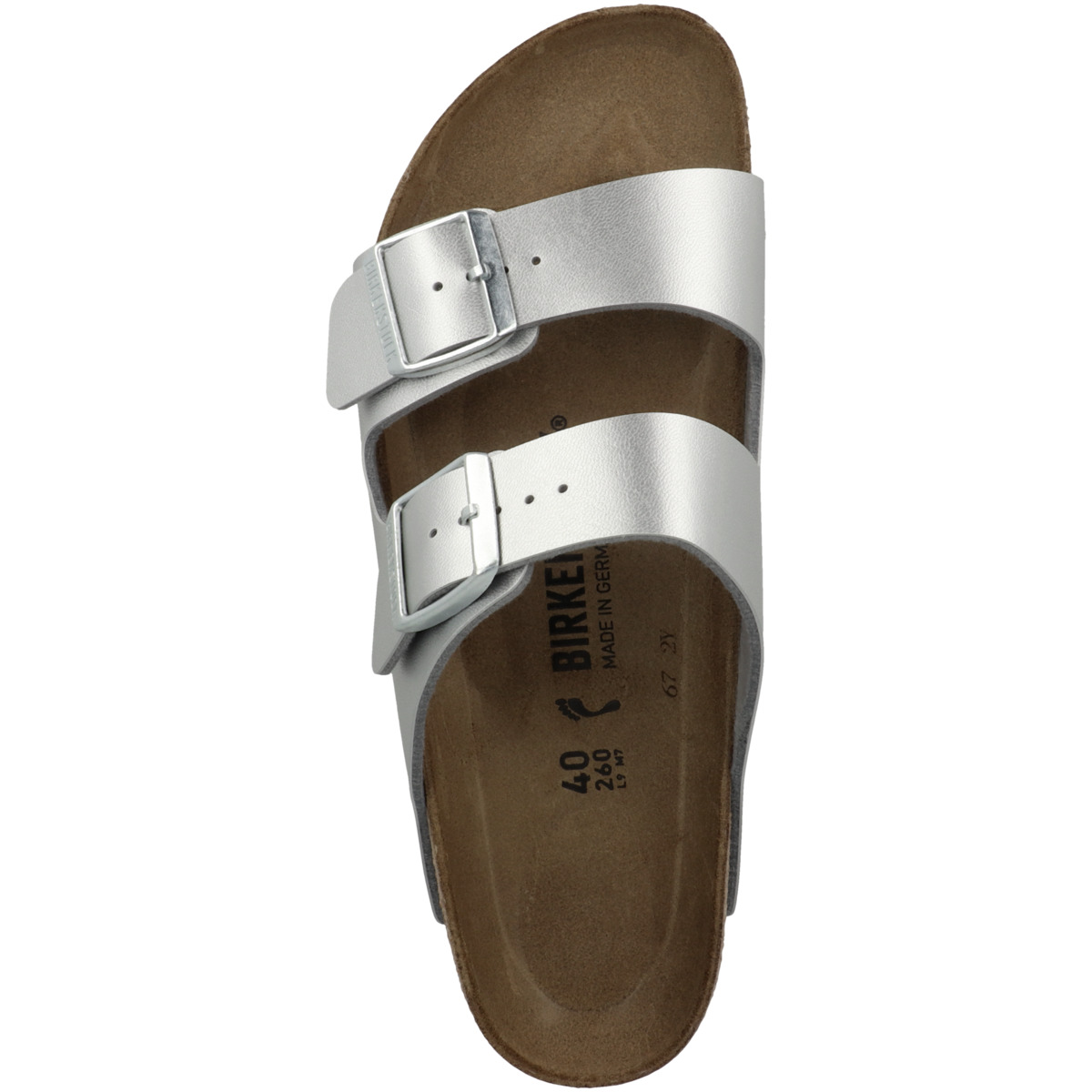 Birkenstock Arizona Birko-Flor Sandale schmal silber