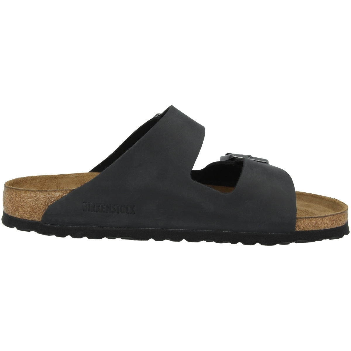 Birkenstock Arizona SFB geöltes Nubukleder Sandale Weichbettung schmal schwarz