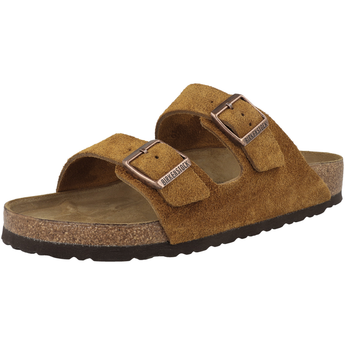 Birkenstock Arizona Veloursleder Sandale normal hellbraun