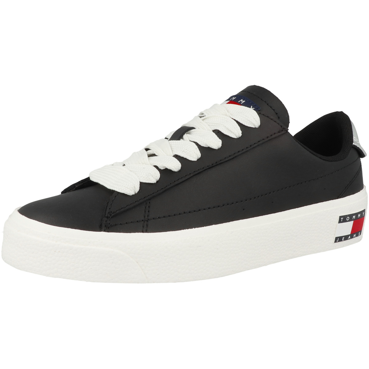 Tommy Hilfiger Tommy Jeans Vulcanized Leather Plat LC Sneaker schwarz