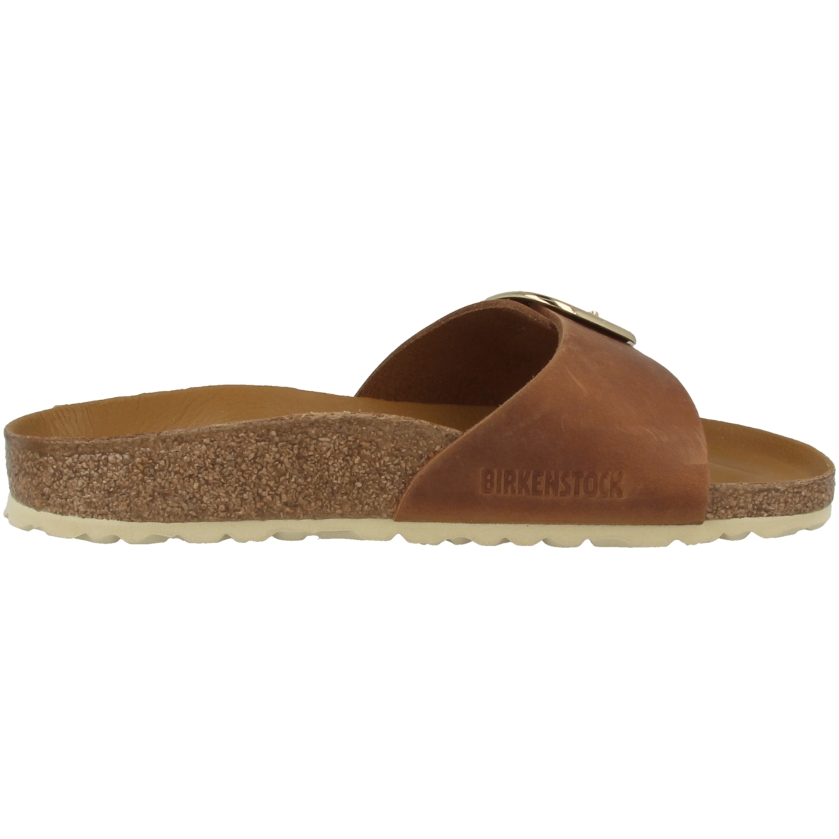 Birkenstock Madrid Big Buckle geöltes Nubukleder Antik Sandale schmal  braun