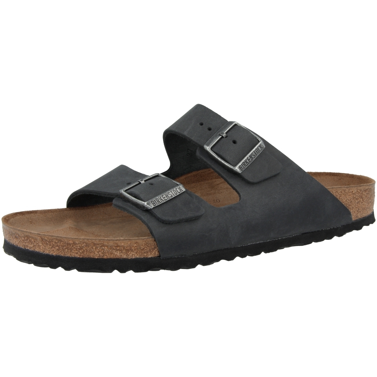 Birkenstock Arizona geöltes Nubukleder Sandale normal  schwarz