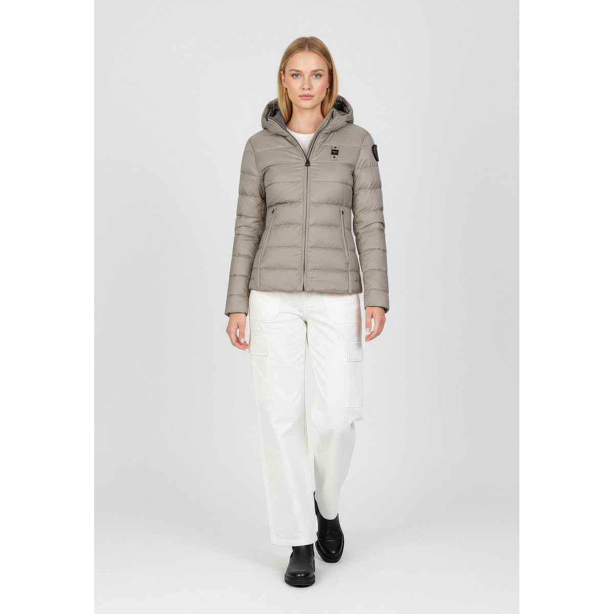 Blauer Charme Daunenjacke grau