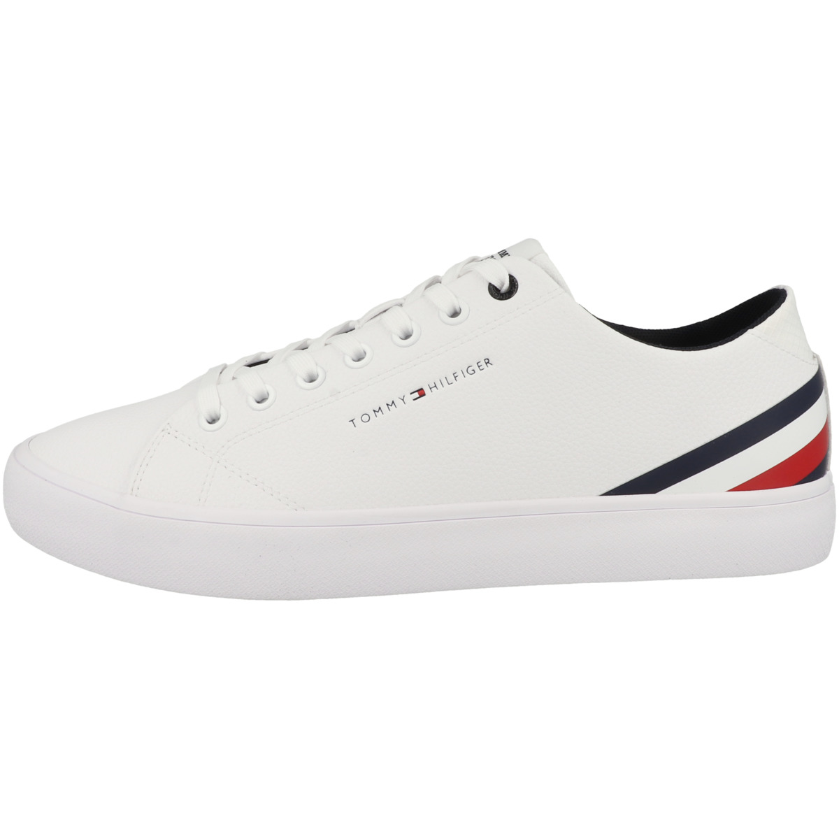 Tommy Hilfiger Hi Vulcanized Core Low Leather Stripes Sneaker weiss