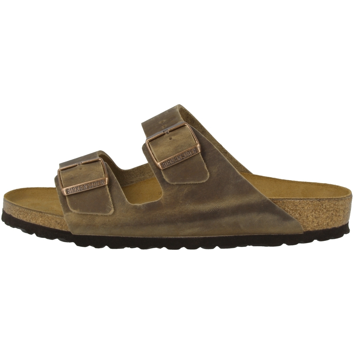 Birkenstock Arizona geöltes Nubukleder Sandale schmal braun