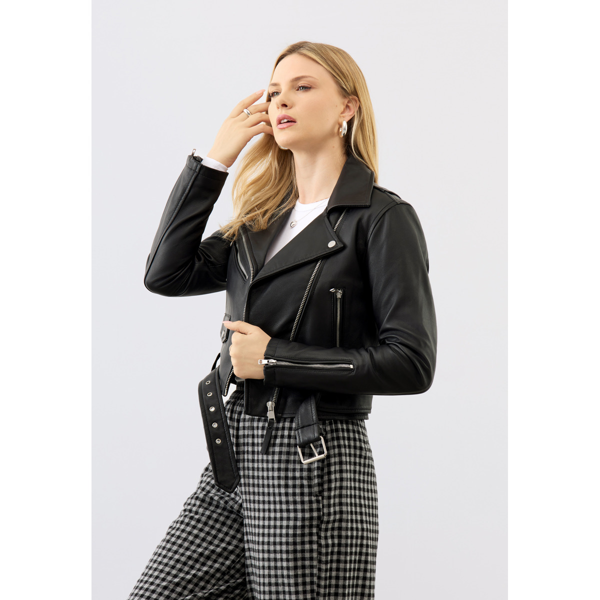 Bolongaro Trevor Sarah Biker Lederjacke schwarz