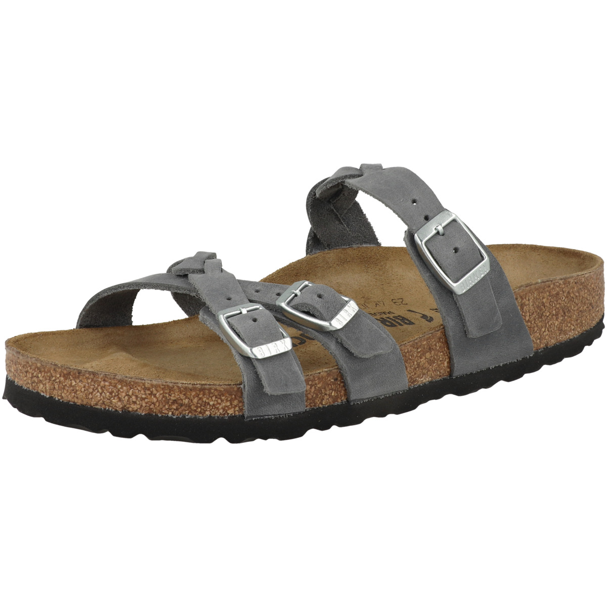 Birkenstock Franca Braided geöltes Naturleder Sandale schmal grau