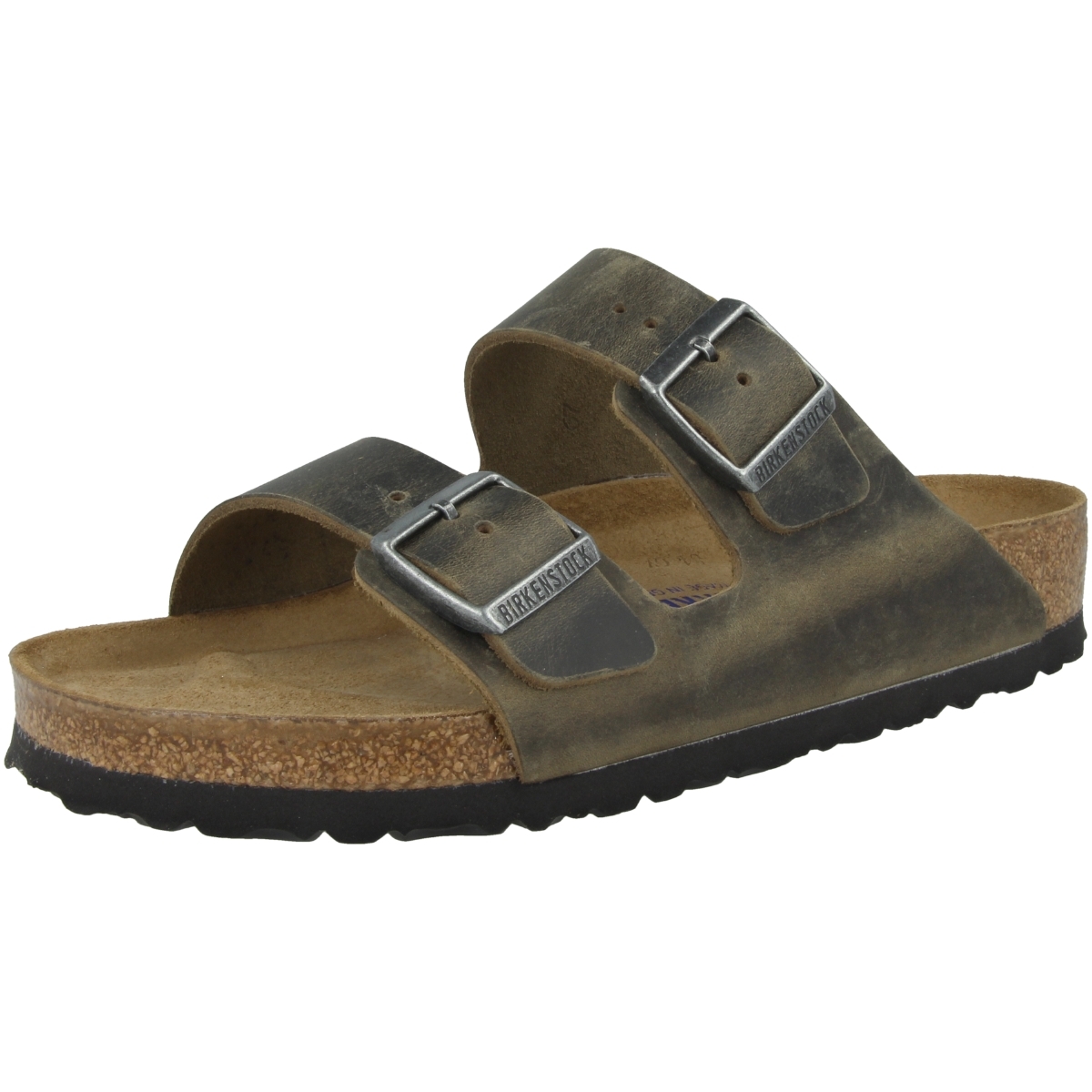 Birkenstock Arizona SFB Geöltes Nubukleder Sandale Weichbettung normal gruen
