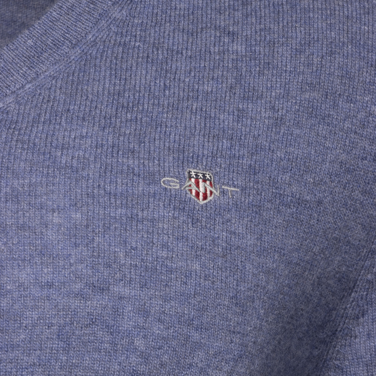 GANT Extrafine Lambswool V-Neck Pullover blau
