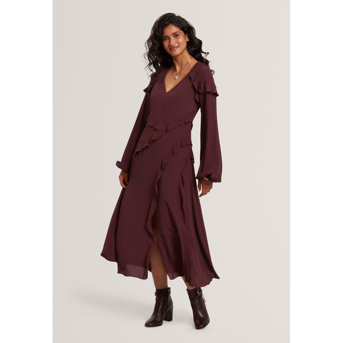 Ted Baker TRUEA Midikleid bordeaux
