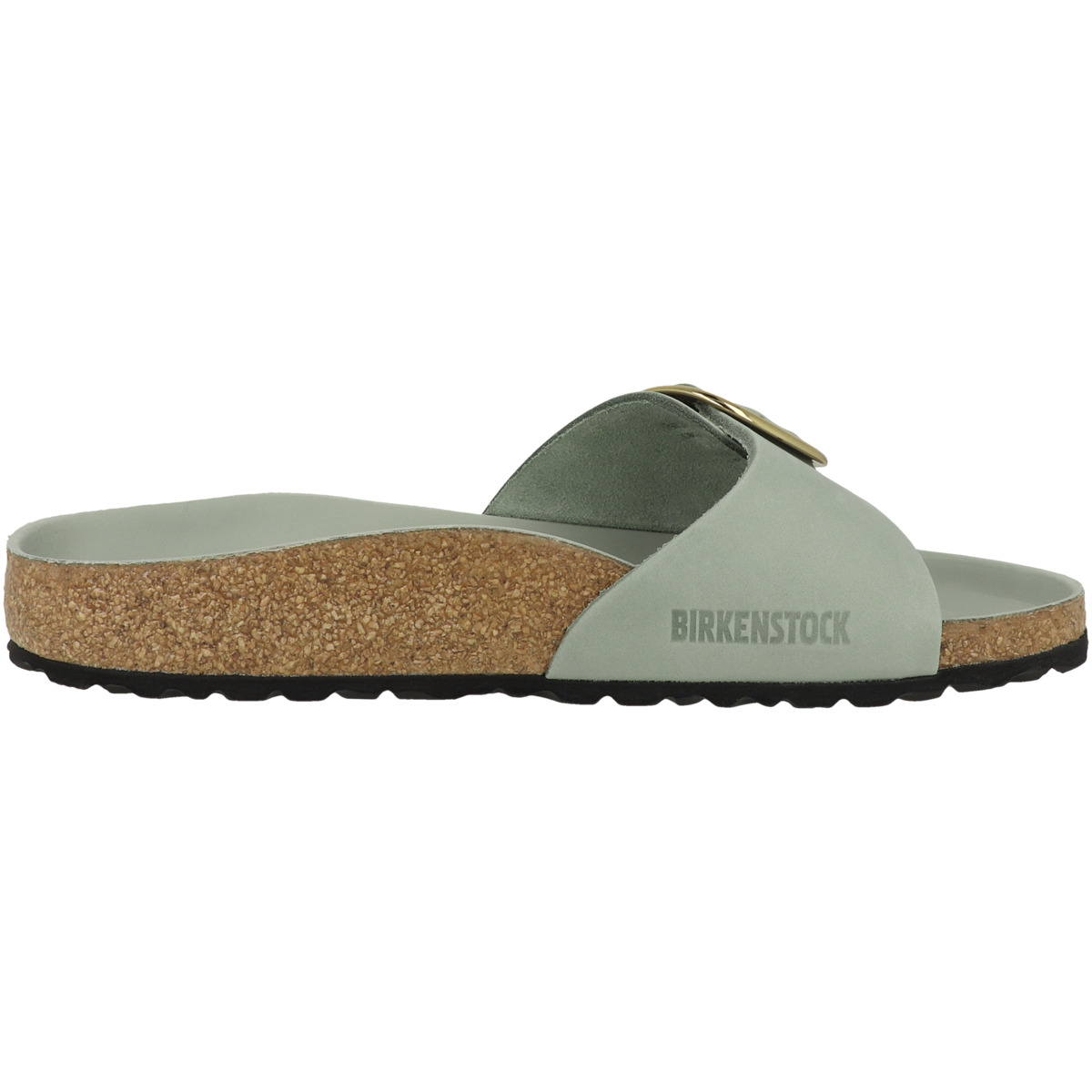 Birkenstock Madrid Big Buckle geöltes Nubukleder Sandale schmal hellgruen