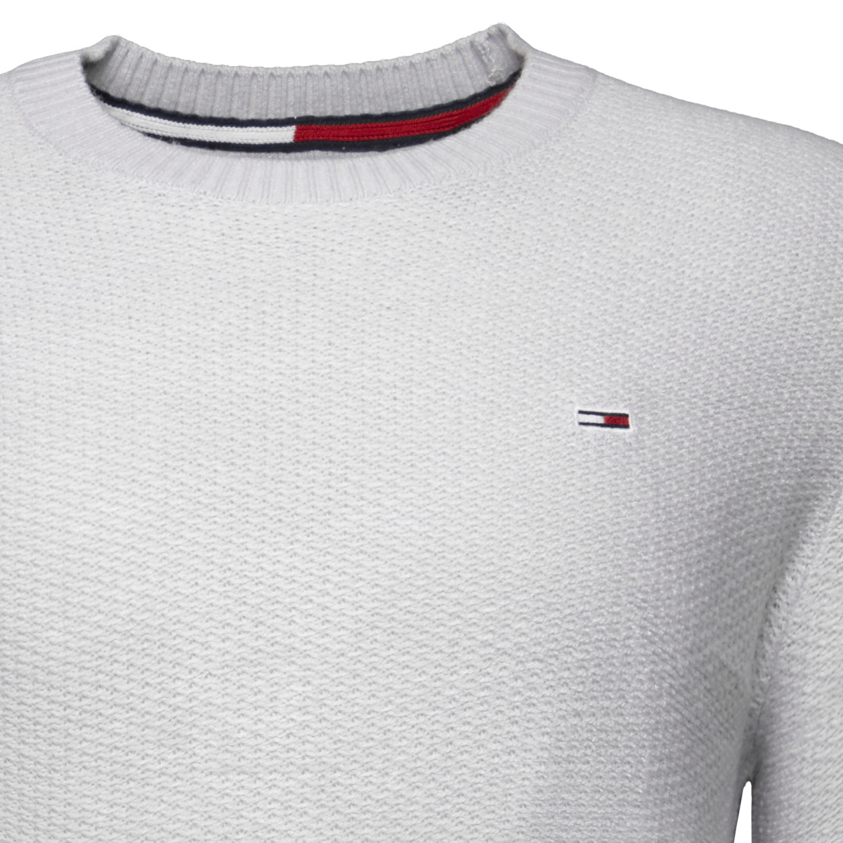 Tommy Hilfiger Tommy Jeans Regular Structured Pullover hellgrau