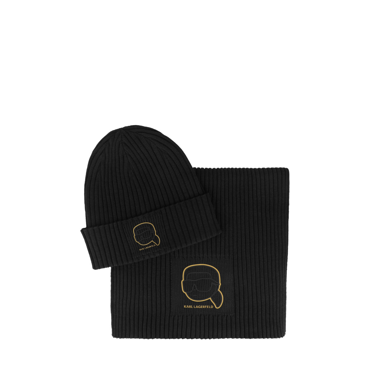 KARL LAGERFELD 805700 Set Mütze, Schal schwarz