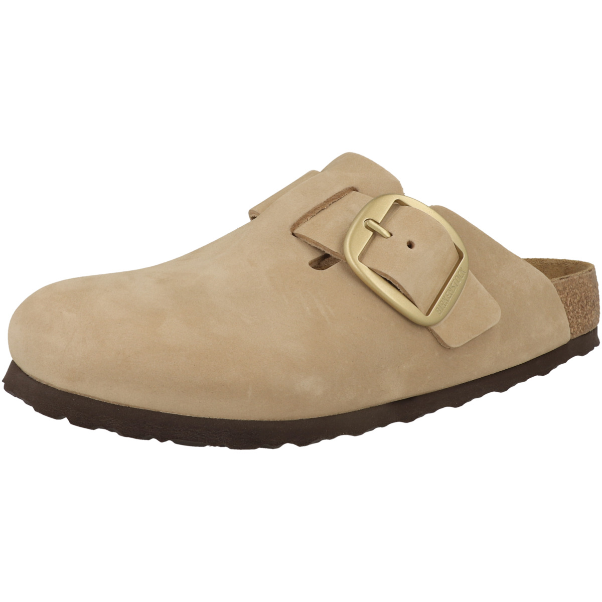 Birkenstock Boston Big Buckle Nubukleder Clogs normal beige