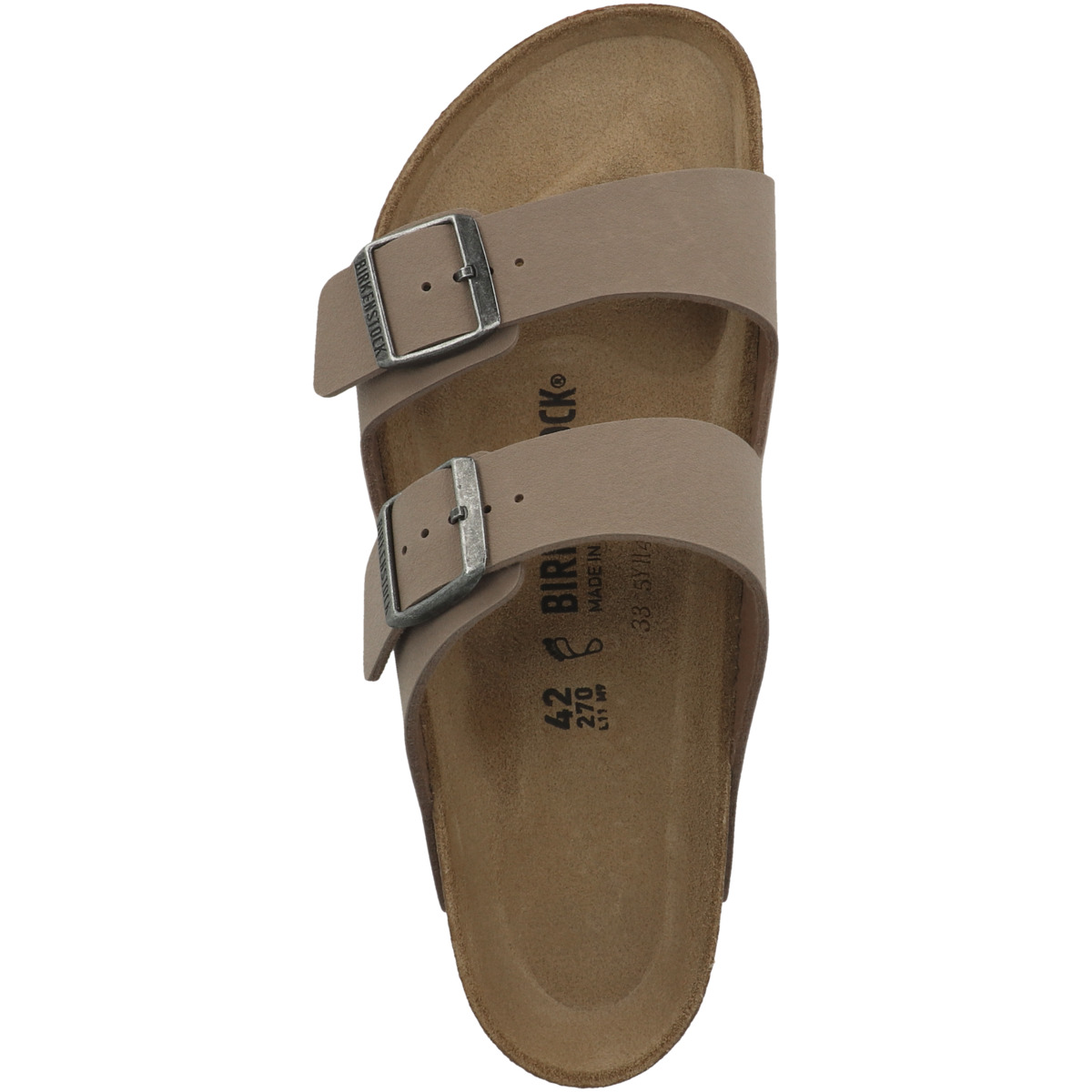 Birkenstock Arizona Birko-Flor Nubuk Sandale normal grau