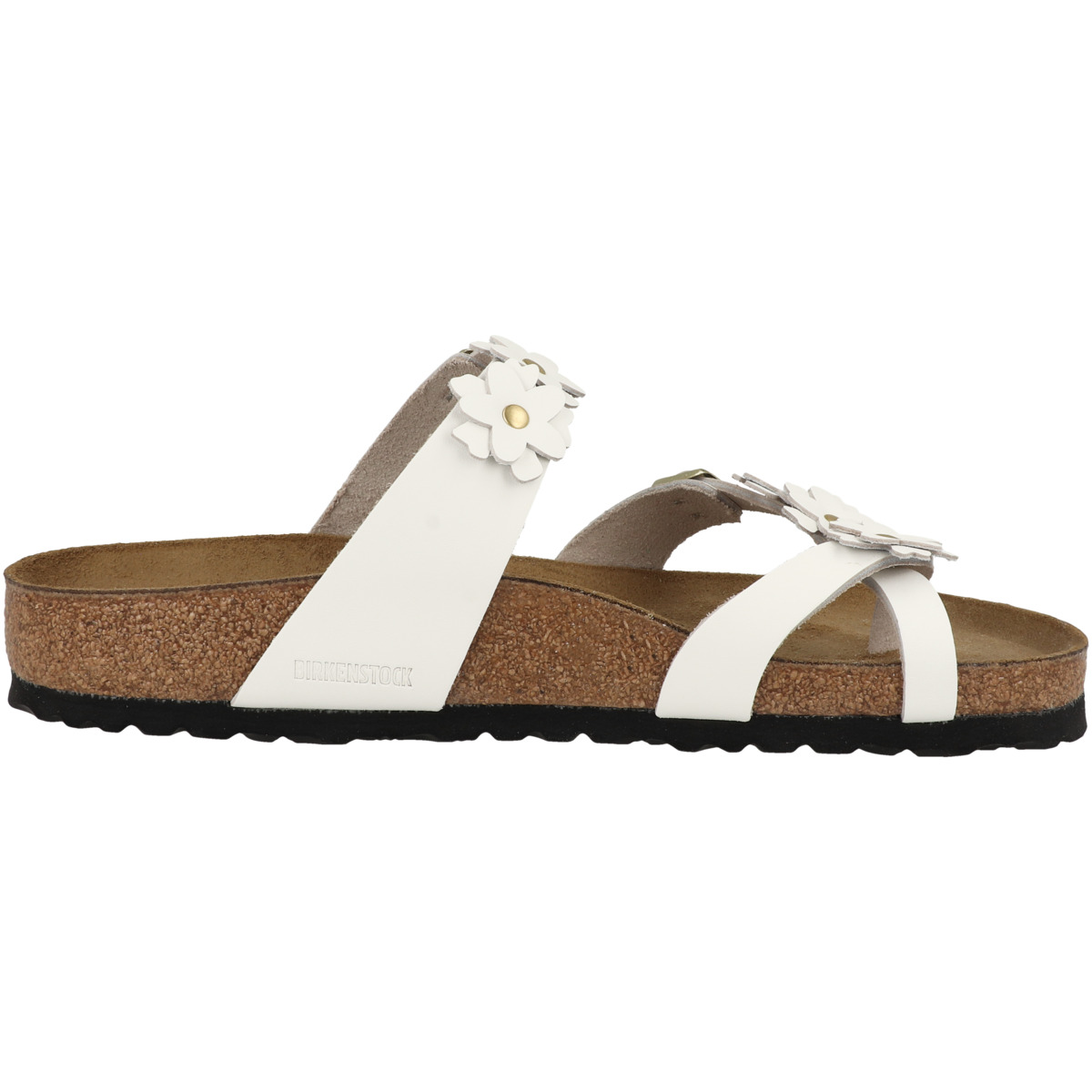 Birkenstock Mayari Flowers Naturleder Sandale normal weiss