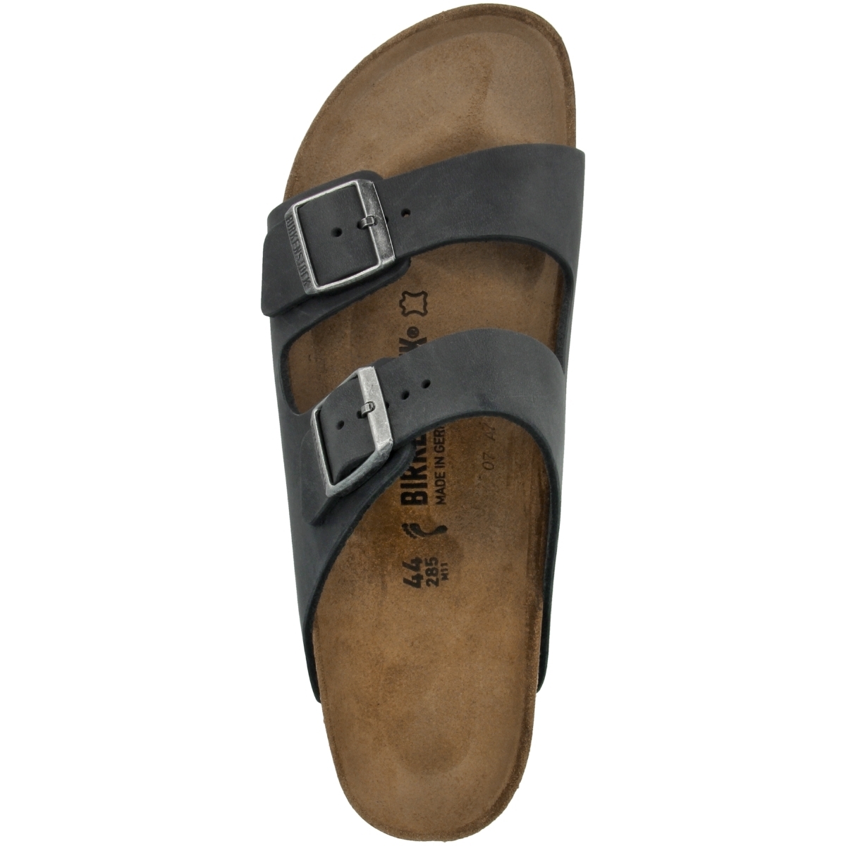 Birkenstock Arizona geöltes Nubukleder Sandale schmal schwarz