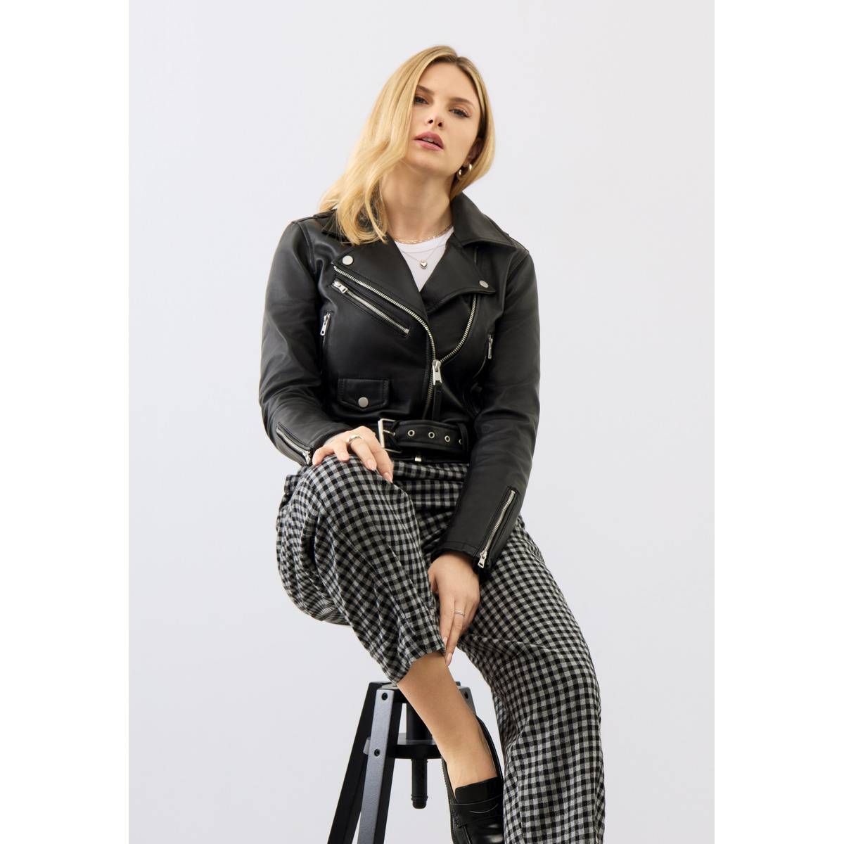 Bolongaro Trevor Sarah Biker Lederjacke schwarz