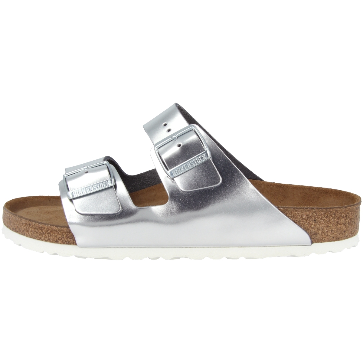 Birkenstock Arizona SFB Naturleder Sandale Weichbettung normal silber