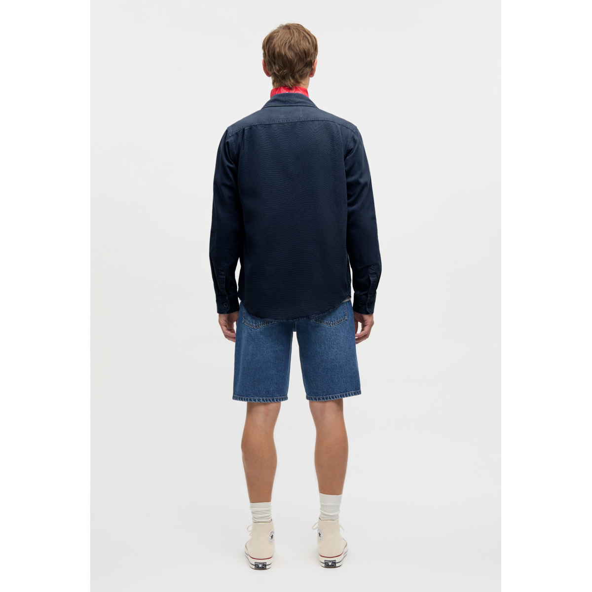 Mads Norgaard Dyed Canvas Skyler Langarmhemd dunkelblau