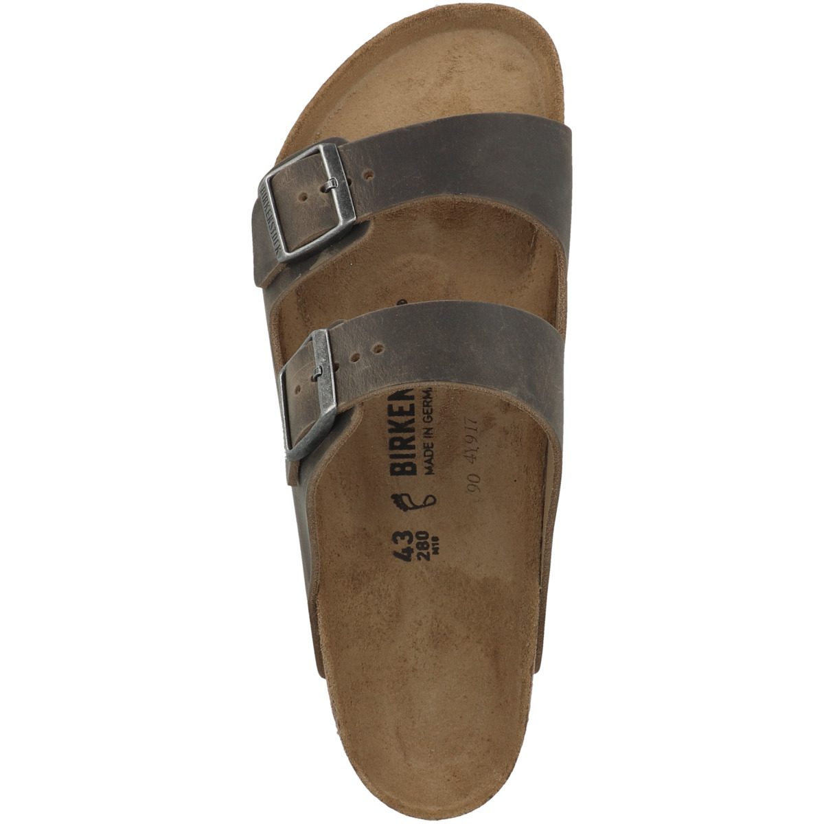 Birkenstock Arizona geöltes Nubukleder Sandale normal dunkelgruen