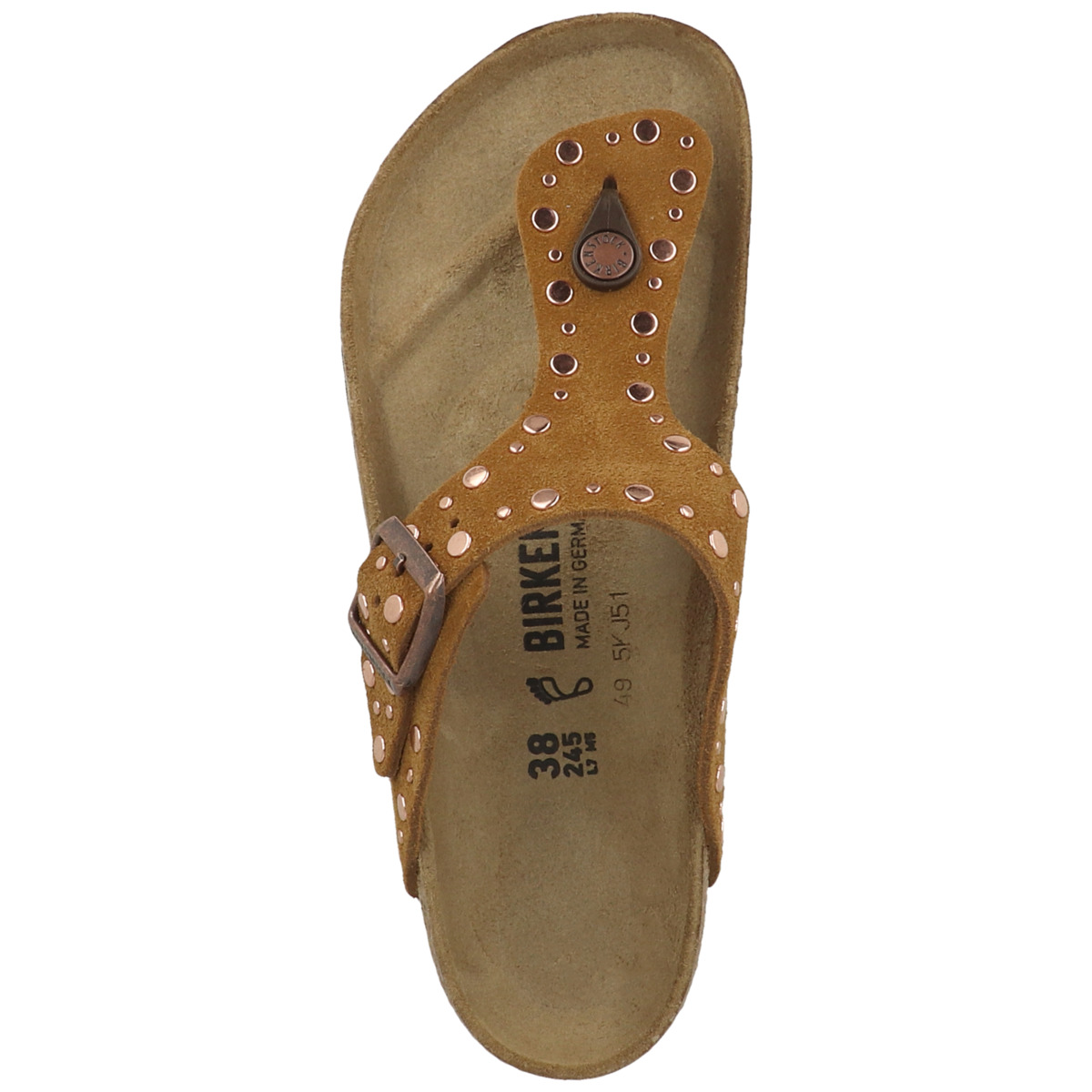 Birkenstock Gizeh Rivet Veloursleder Zehensandale normal braun