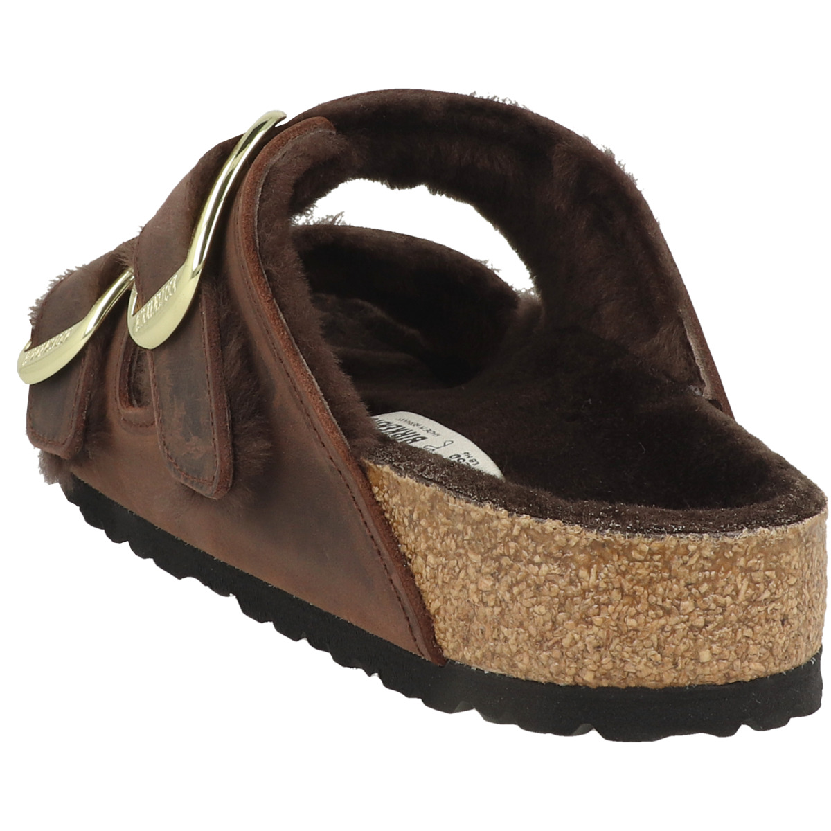 Birkenstock Arizona Big Buckle Lammfell geöltes Nubukleder Sandale normal dunkelbraun