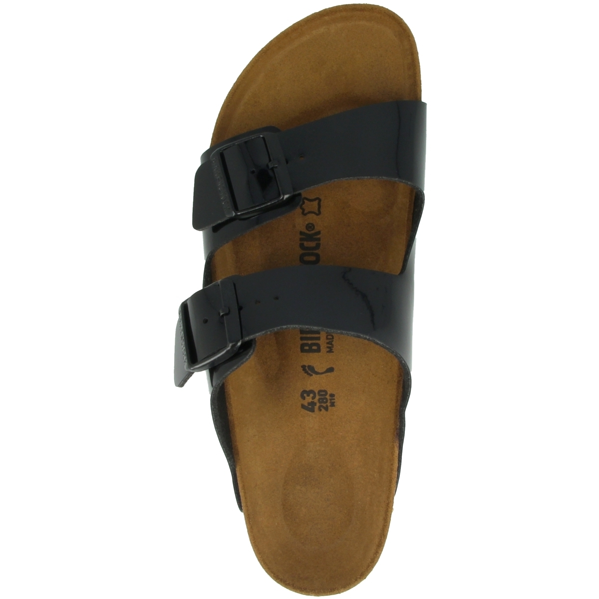 Birkenstock Arizona Birko-Flor Lack Sandale normal schwarz