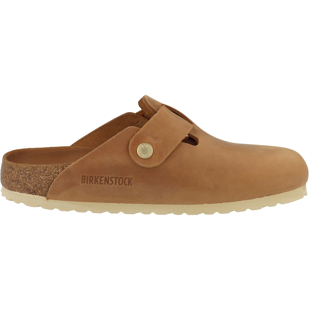 Birkenstock Boston Big Buckle Nubukleder geölt Clogs schmal braun