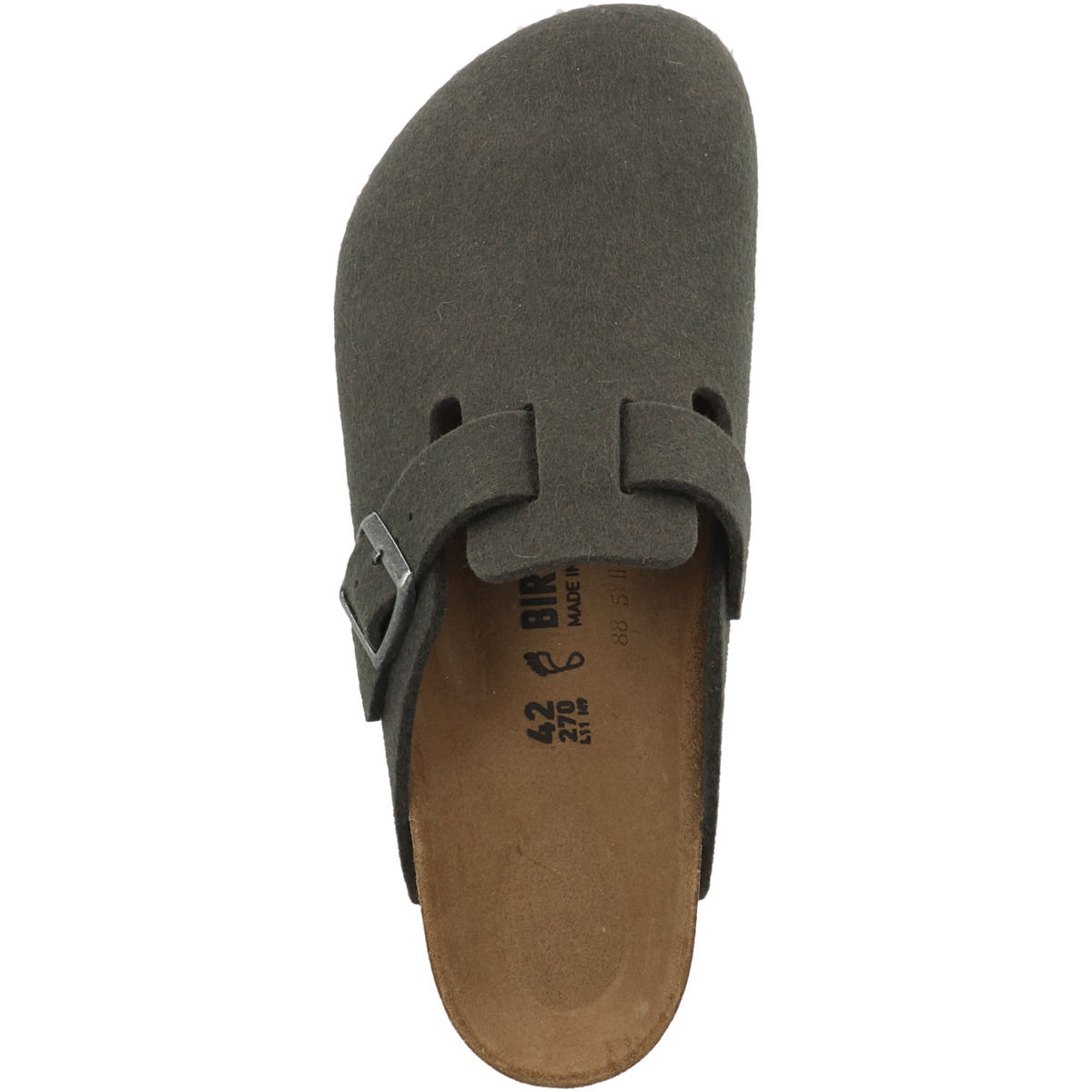 Birkenstock Boston Wollfilz Clogs normal dunkelgruen