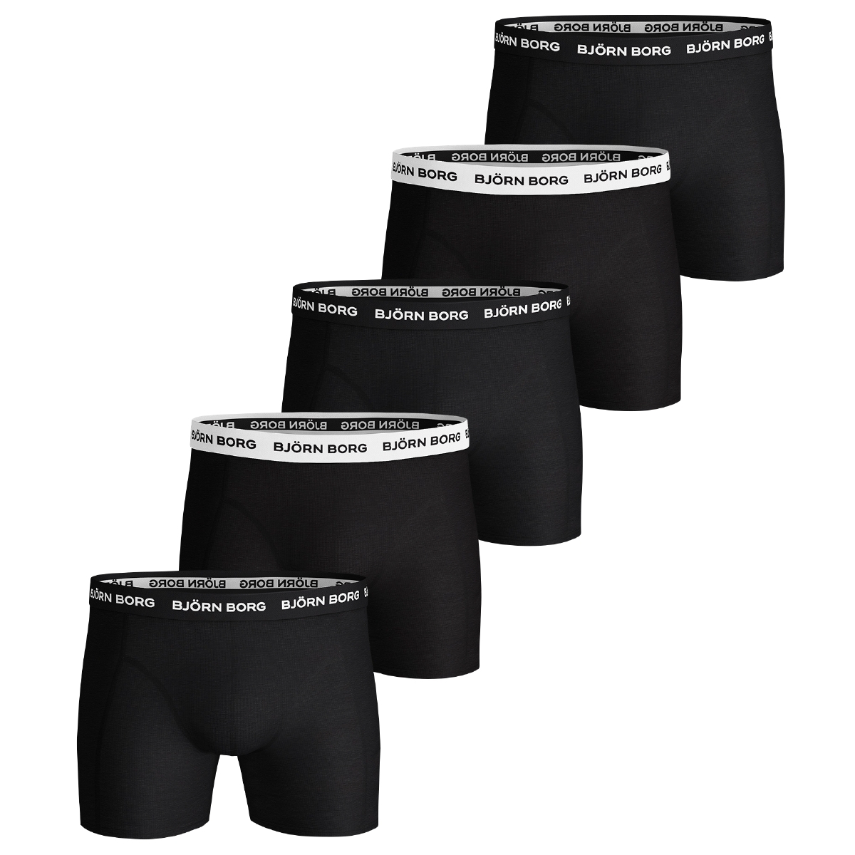 Björn Borg Solid Essential 5er Pack Boxershorts schwarz