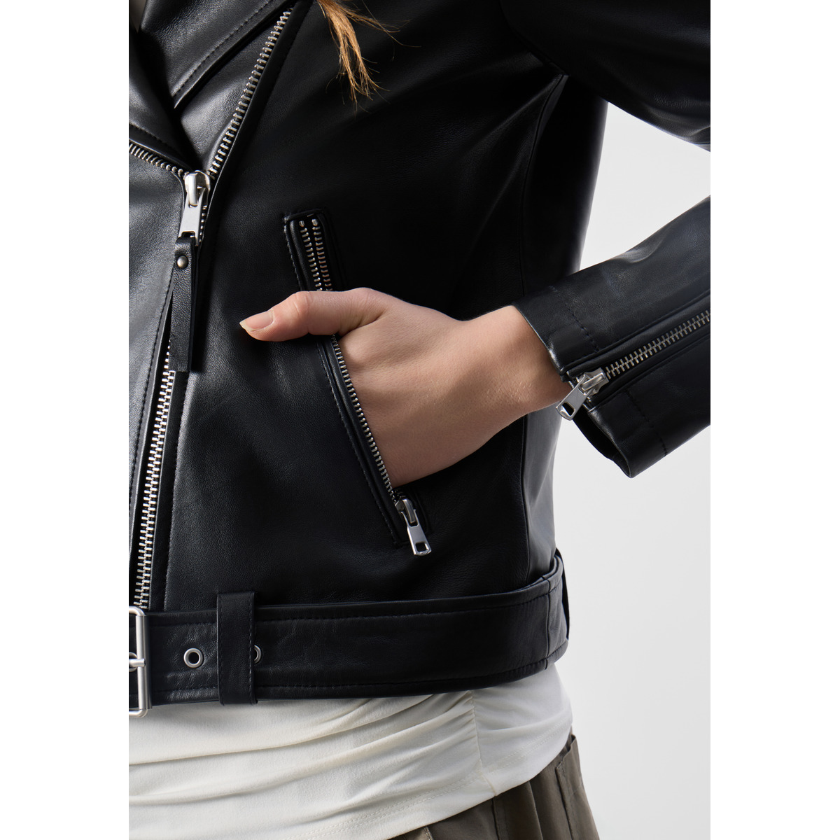 Bolongaro Trevor Everly Biker Lederjacke schwarz