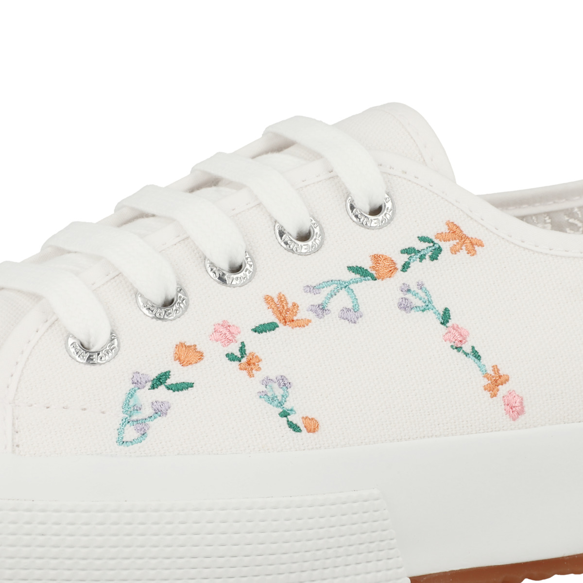 Superga 2750 Little Flower Embroidery Women Sneaker weiss