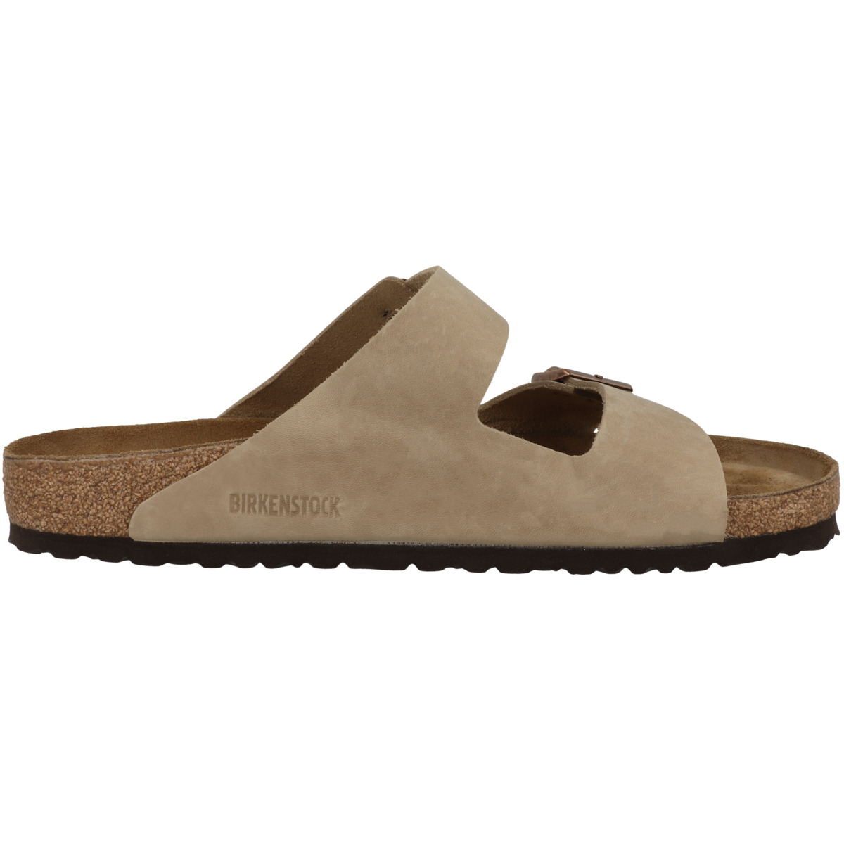 Birkenstock Arizona geöltes Nubukleder Sandale normal hellbraun