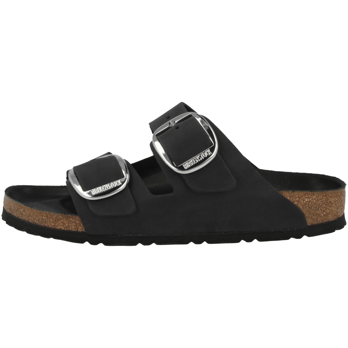 Birkenstock Arizona Big Buckle Geöltes Nubukleder Sandale schmal schwarz