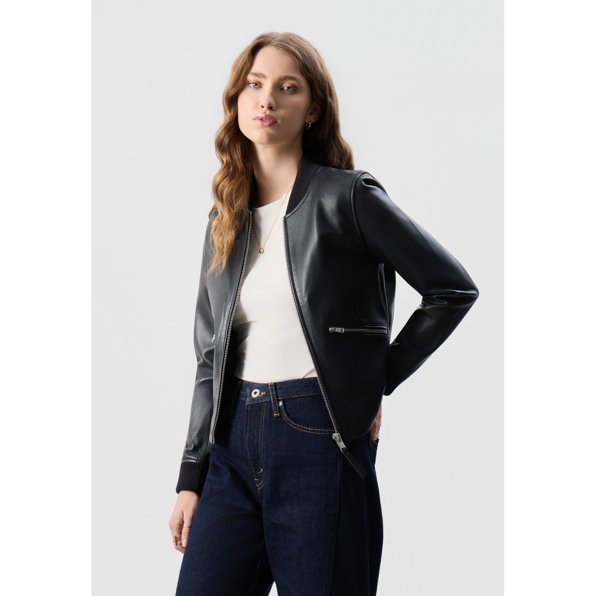 Bolongaro Trevor Darcie Bomber Lederjacke schwarz