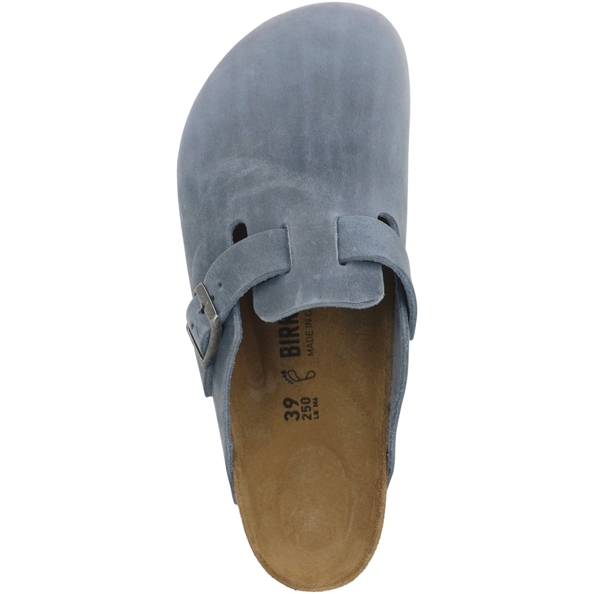 Birkenstock Boston Nubukleder geölt Clogs normal blau