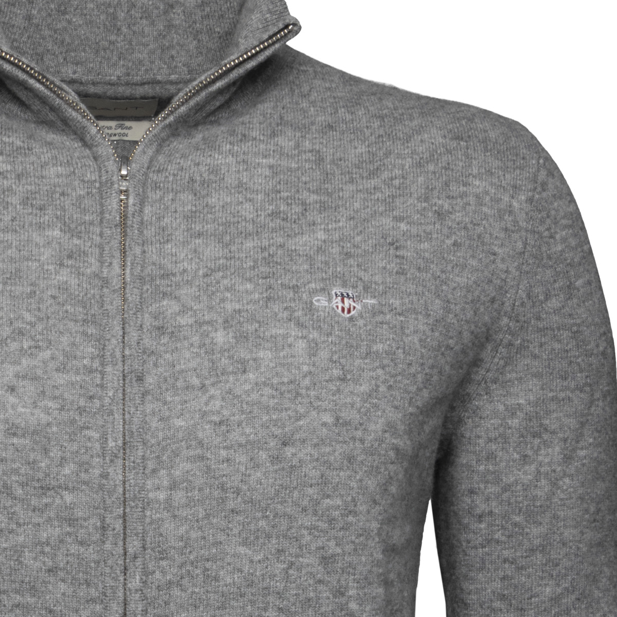 GANT Extrafine Lambswool Zip Cardigan Jacke dunkelgrau