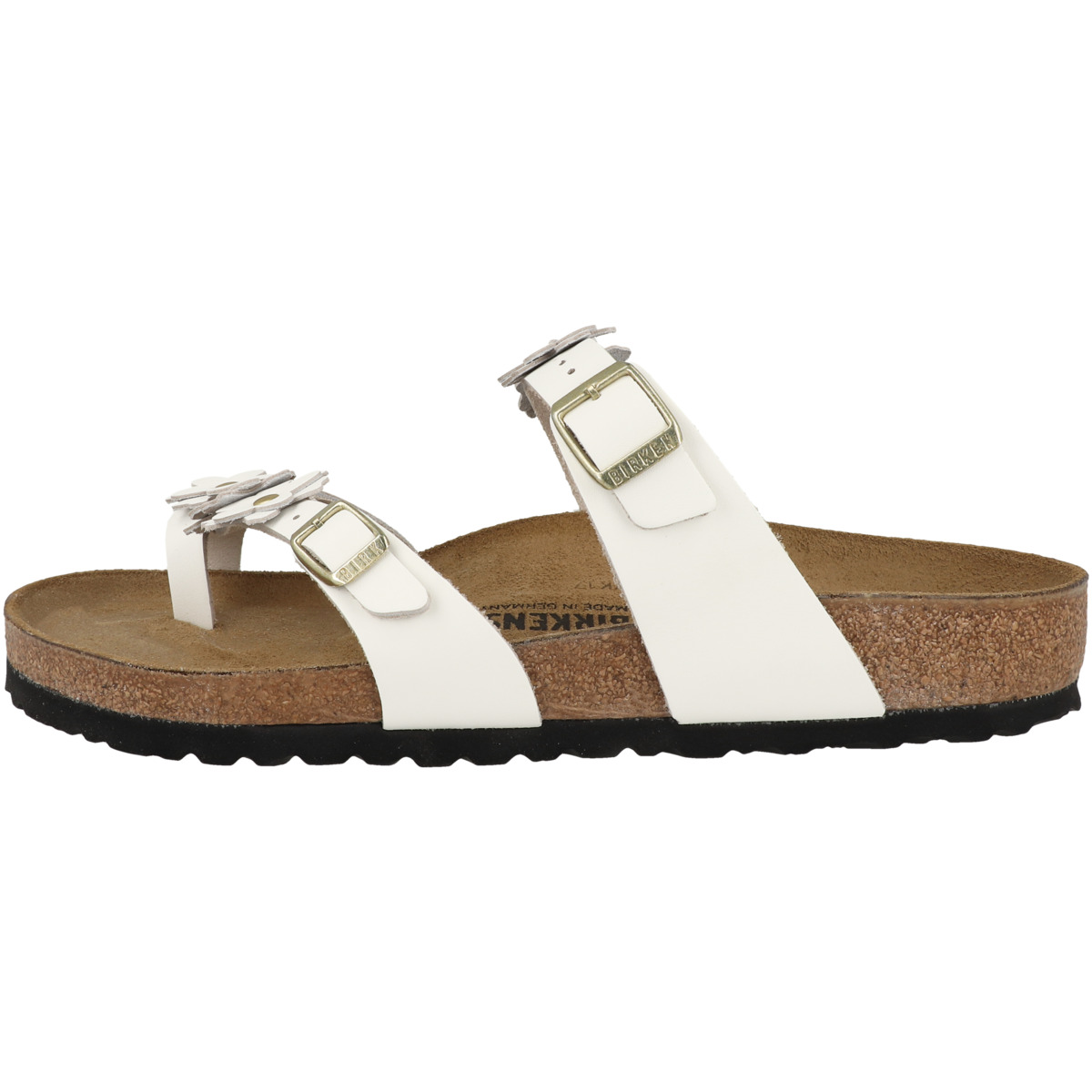 Birkenstock Mayari Flowers Naturleder Sandale normal weiss