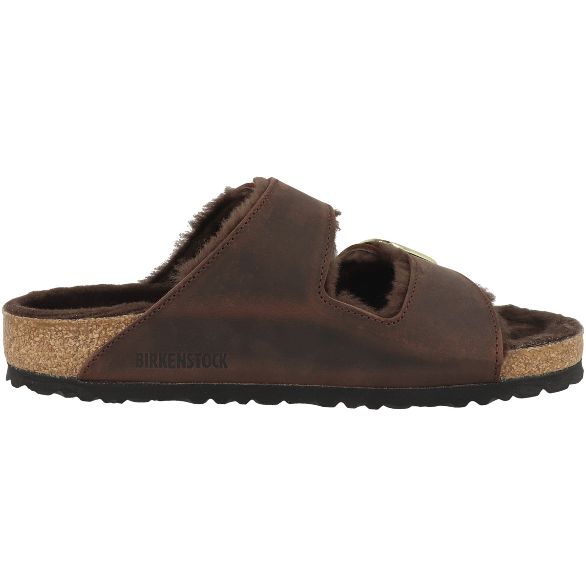 Birkenstock Arizona Big Buckle Lammfell geöltes Nubukleder Sandale normal dunkelbraun