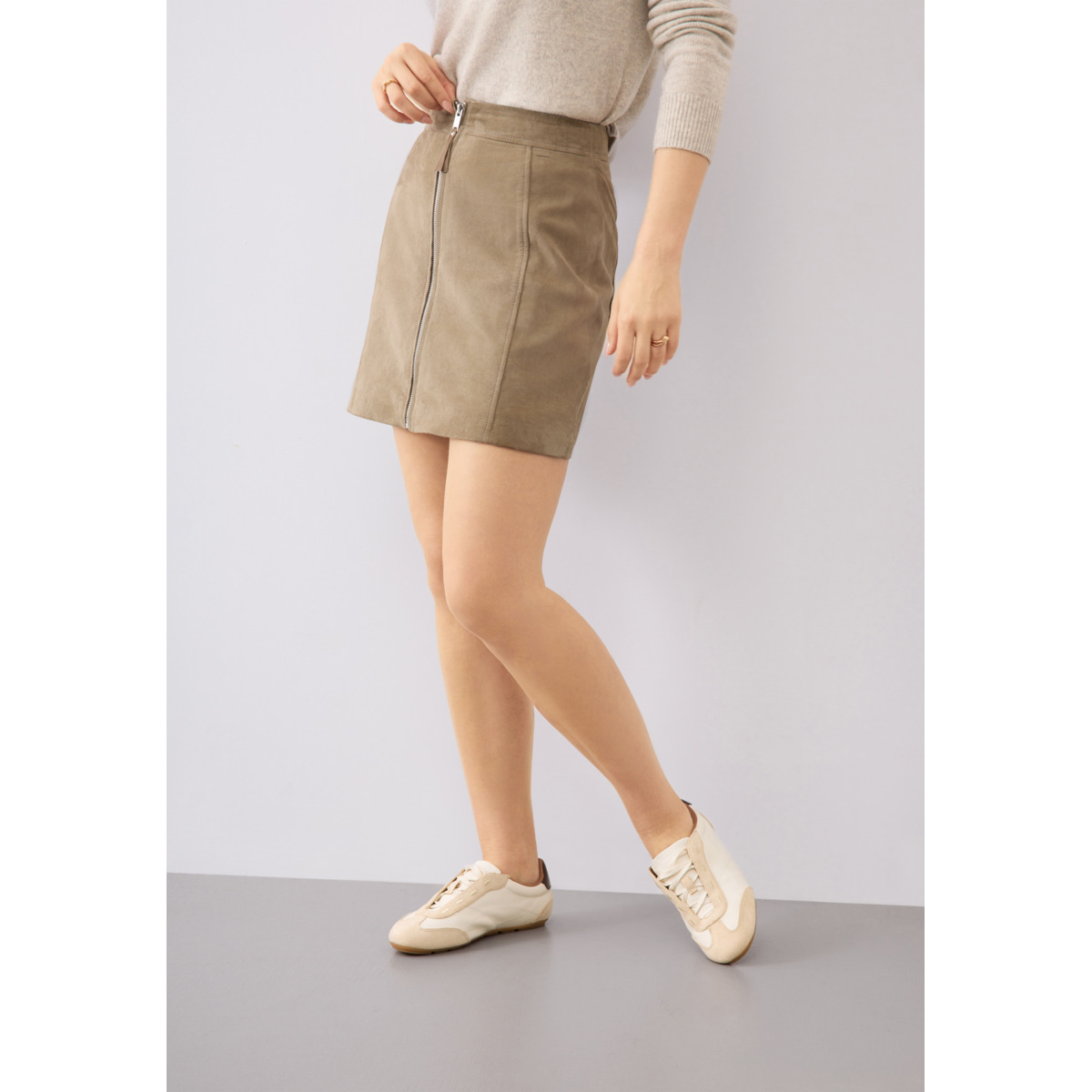 Bolongaro Trevor Rylee Mini Skirt Lederrock beige