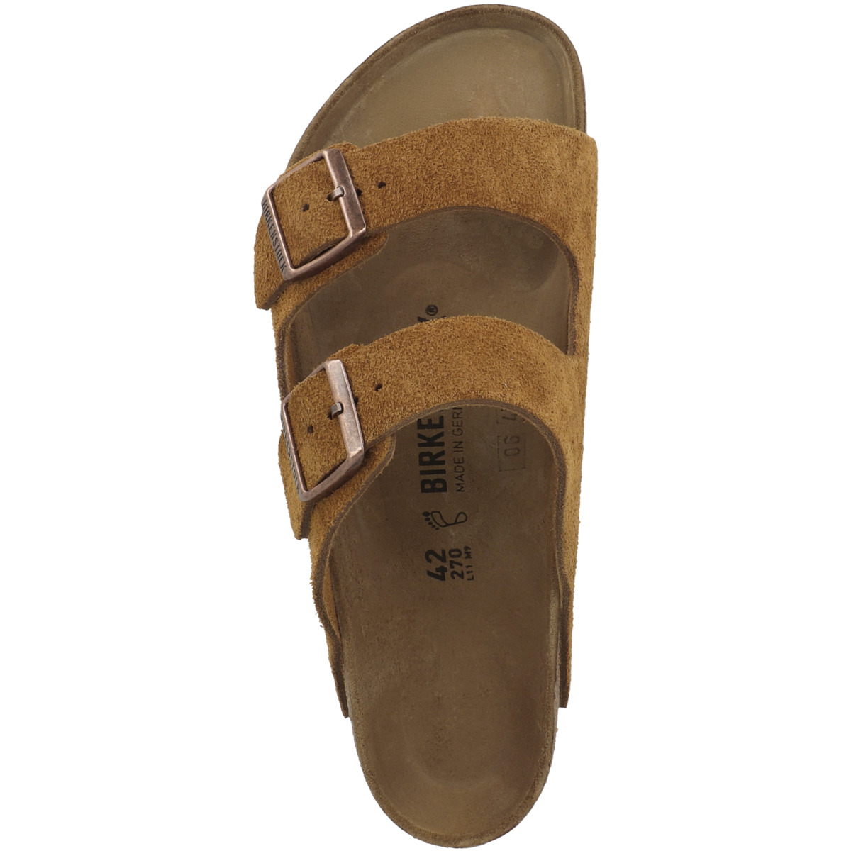 Birkenstock Arizona Veloursleder Sandale normal hellbraun