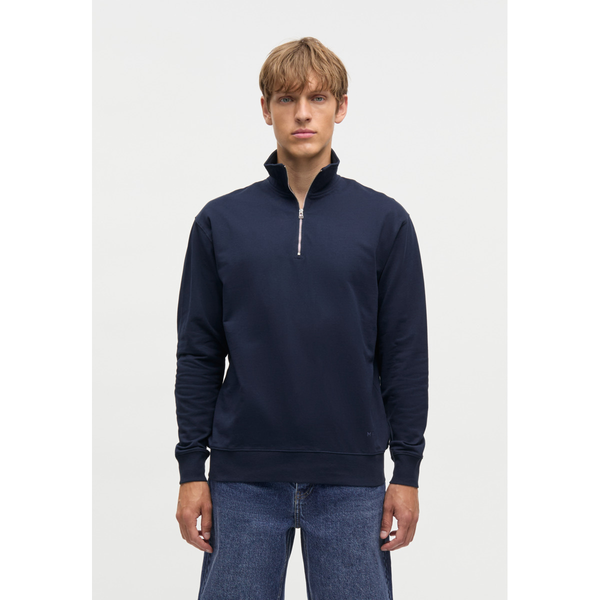 Mads Norgaard Light Terry Hans Half zip Sweatshirt dunkelblau