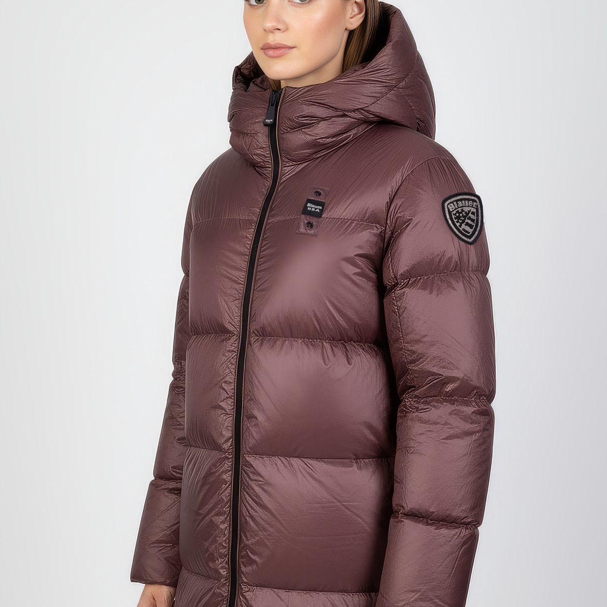 Blauer Celia Daunenmantel bordeaux