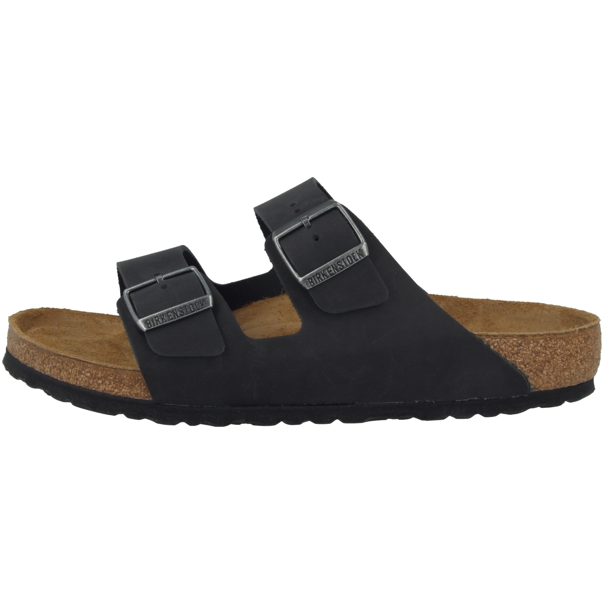 Birkenstock Arizona SFB geöltes Nubukleder Sandale Weichbettung normal schwarz